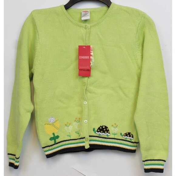 NEW 2006/05 Gymboree Prep Sweater 10 Spring Tulip Turtle Cardigan Sequins Ribbon - Picture 1 of 12